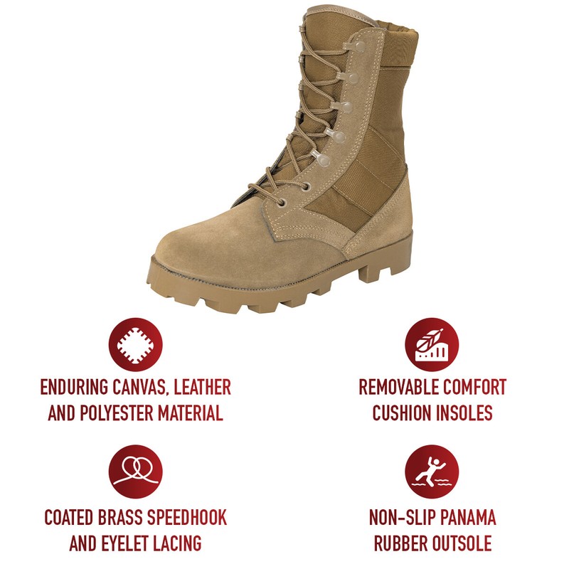 Rothco G.I. Type Speedlace Jungle Tactical Boots - AR 670-1 Coyote Brown gallery