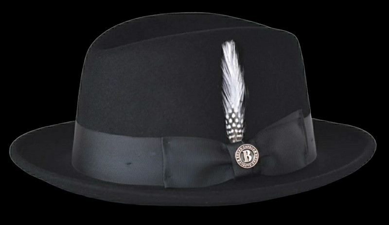 Black Men OG Old School Lowrider Hat Wool Center Crease Snap Brim