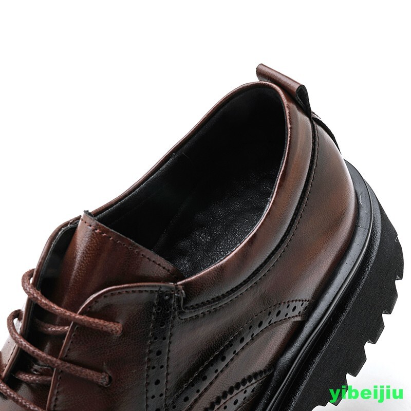 Men's Wing Tip Carved Platform Wide Leather Dress Formal Casual Shoes Derby 2026 gallery