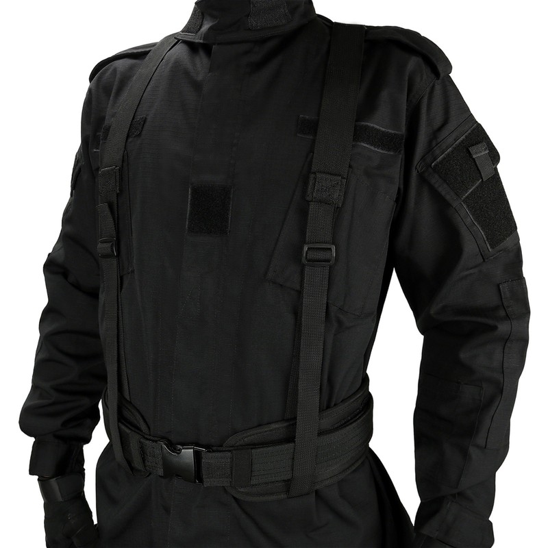 Tactical Army Webbing Suspenders Braces Belt Quick Release Adjustable Heavy Duty