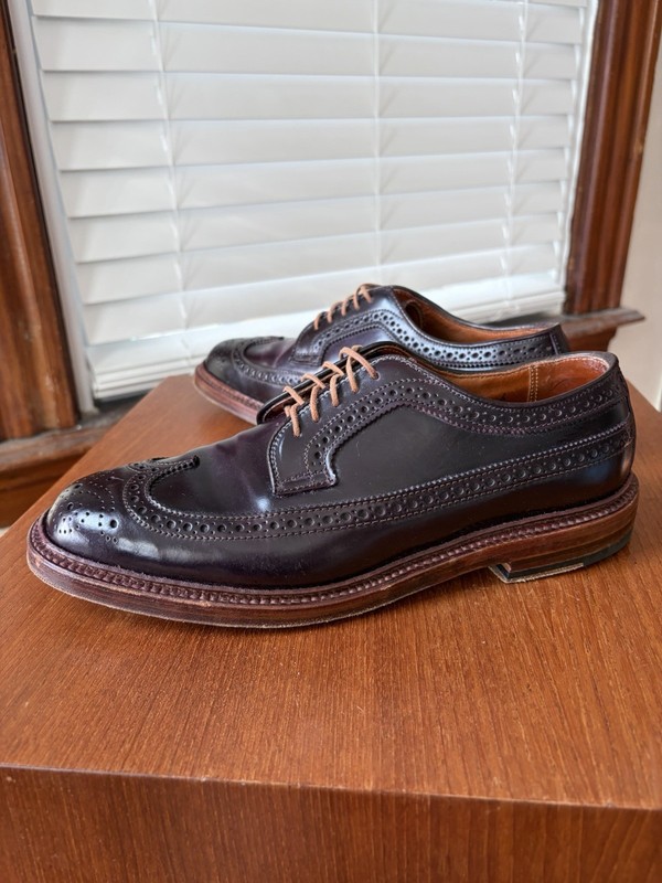 GOOD – ANTIQUE EDGE | ALDEN 7D #8 SHELL CORDOVAN LONGWING SHOES 975 7 D