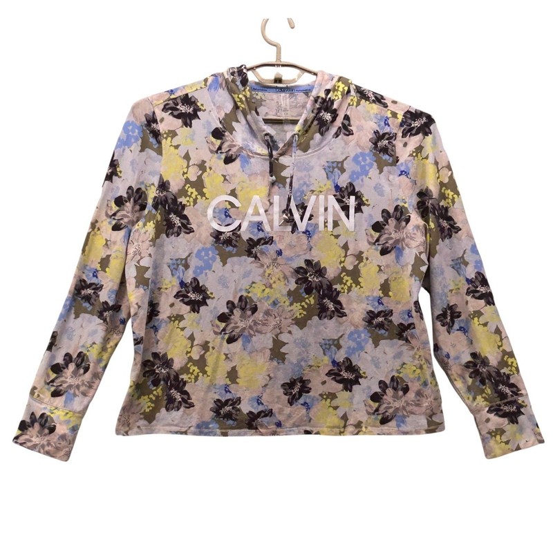 Calvin Klein Hoodie XXL Floral Performance Athletic Training Lightweight Stretch