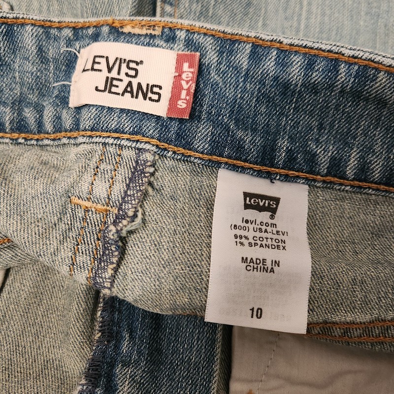 Levi's Jeans Denim Skirt SZ 10 Women's 19" Length 5 Pockets Stretch Light Wash gallery