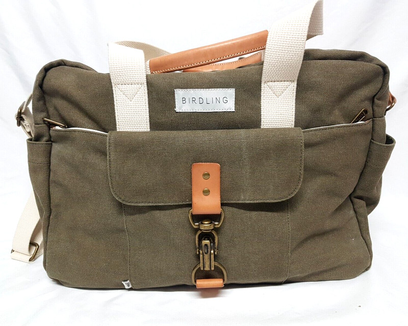 BIRDLING OVERNIGHTER MOSS CANVAS DUFFLE WEEKENDER TRAVEL BAG