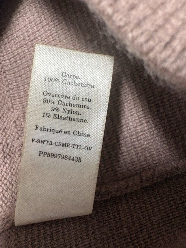 Everlane Women’s Cashmere Stroopwafel Turtleneck Sweater Brown Tan Size S gallery