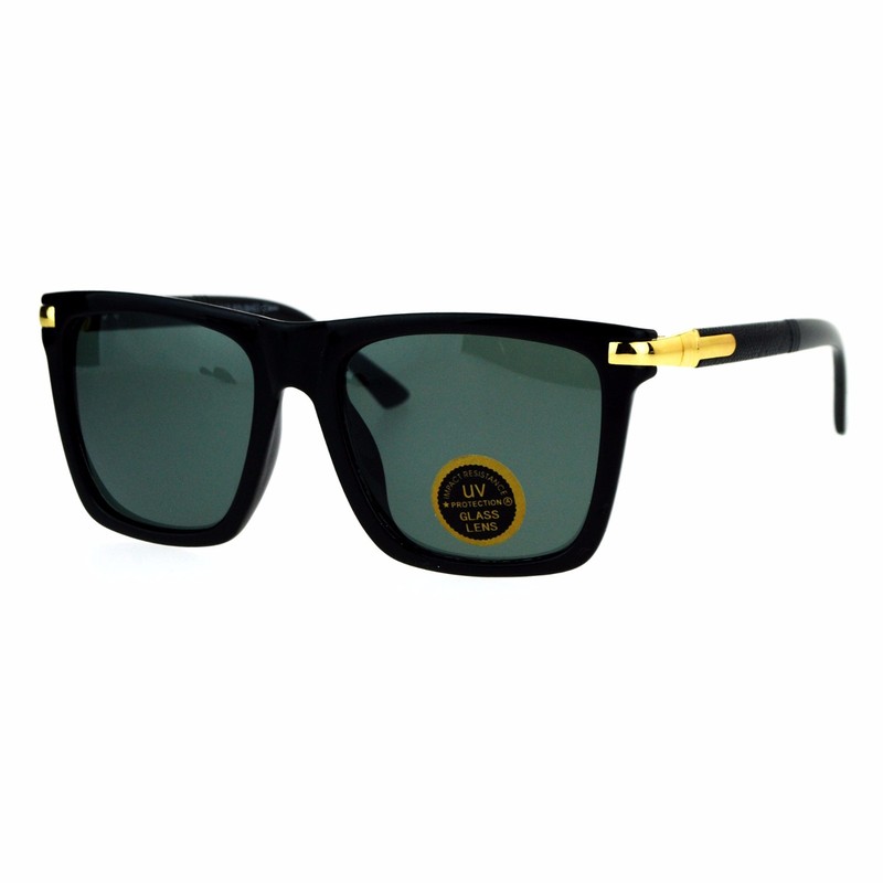 Impact Resistant Glass Lens Sunglasses Stylish Fashion Square Frame