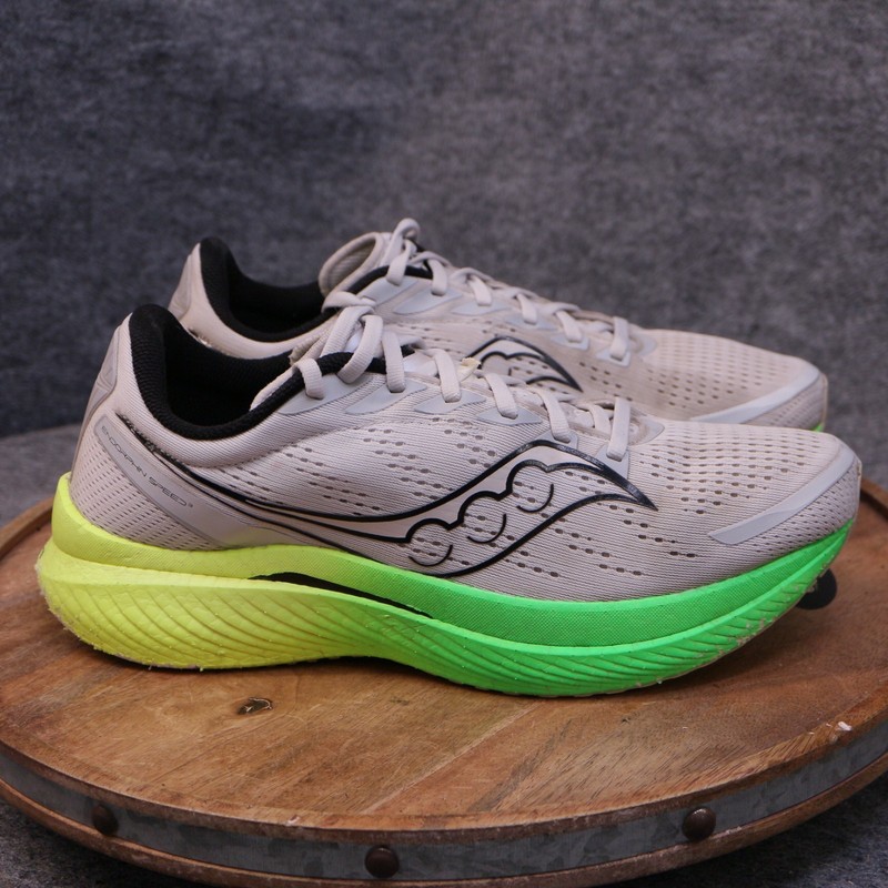 Saucony Endorphin Speed 3 Gray Green Athletic Running Shoe S20756-75 Men Size 12