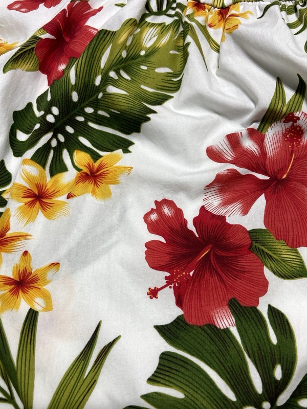 Puanani RJC Hawaiian 100% Cotton Muumuu Midi Dress L Made In USA Hibiscus gallery