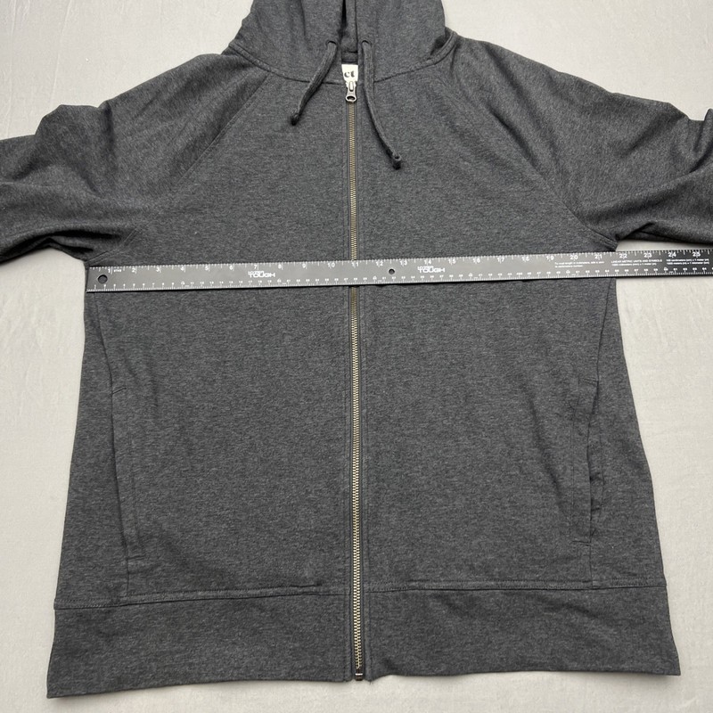 Pact Mens Large Grey Full Zip Hooded Sweatshirt Organic Cotton Stretch EUC gallery