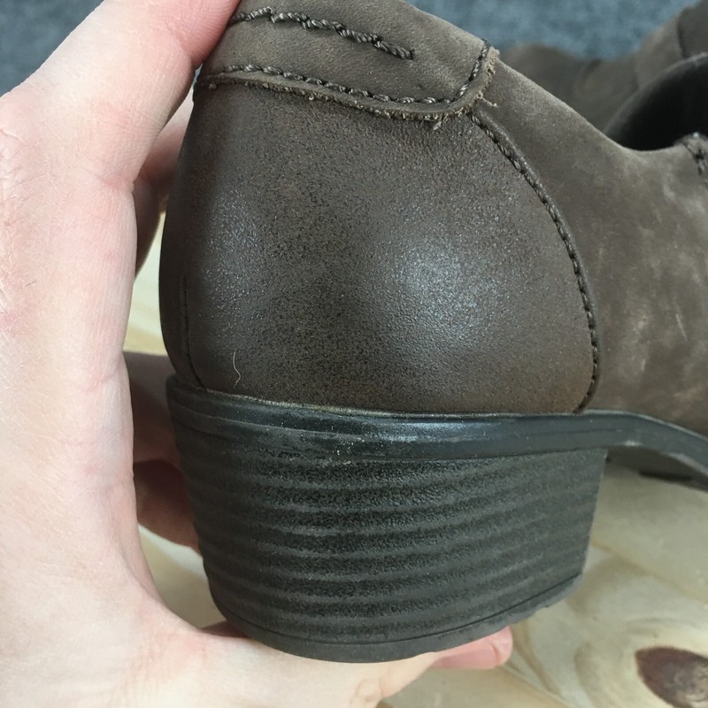 Earth Origins Boots Womens 8M Dylan Ankle Bootie Brown Leather Casual Block Heel gallery