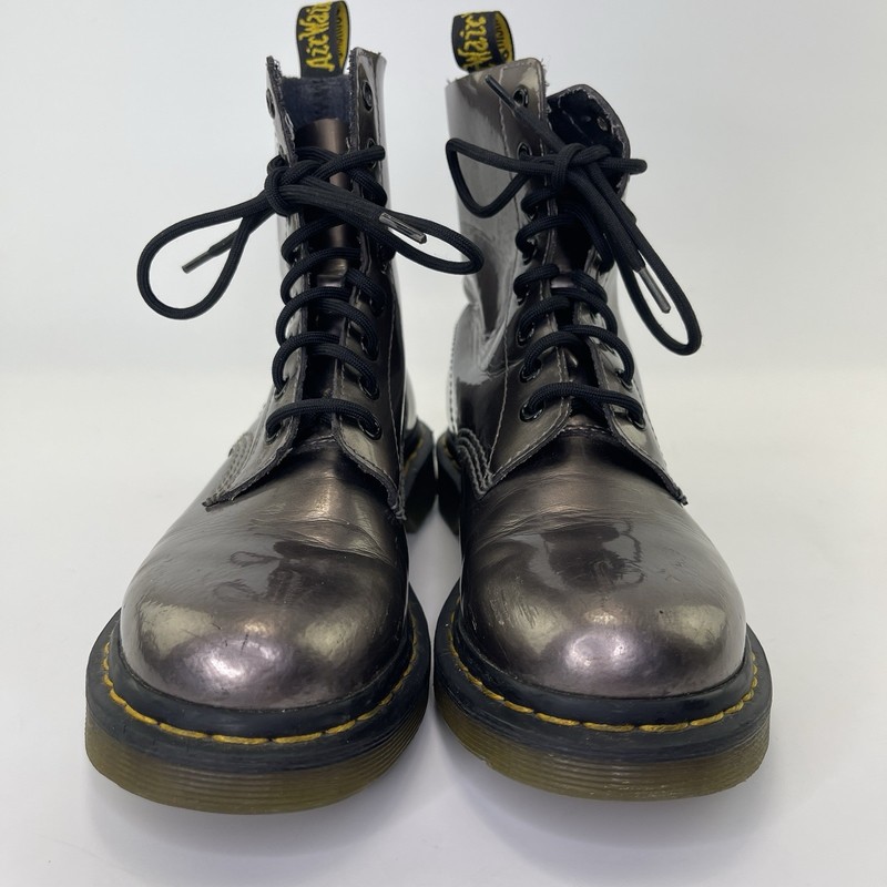 Dr. Martens Doc Martens 1460 Pascal Metallic Pewter Leather Boots Womens SZ 7 gallery