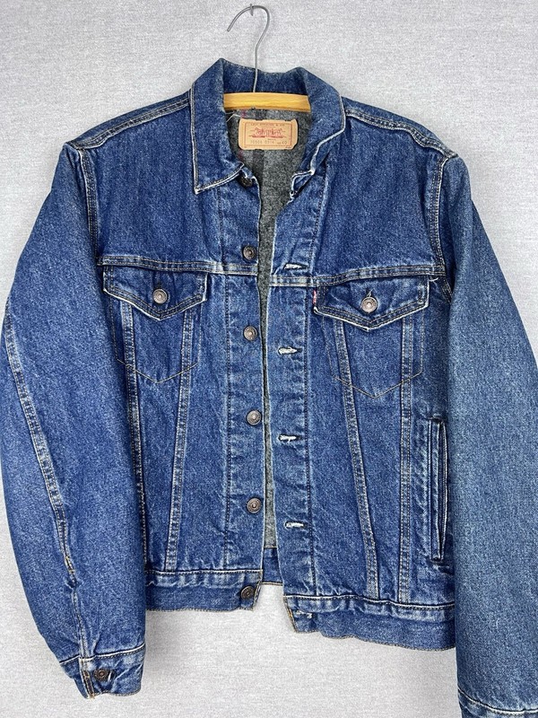 Vintage Levis 70506 0316 Blanket Lined Denim Trucker Jacket Made in USA Mens 40