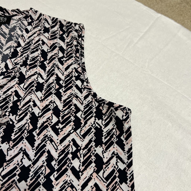 Jones New York blouse Size M Black And Pink Sleeveless Casual Dressy Office gallery