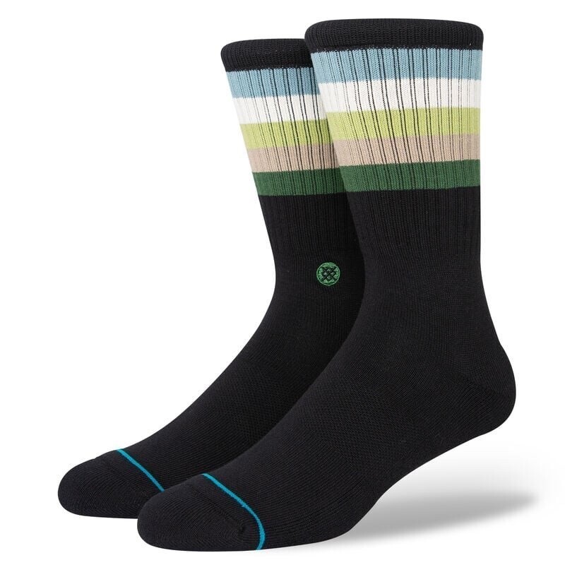 Stance Men Multicolor Crew Cotton Cushion Stripe Maliboo Casual Socks Sz L 9-13
