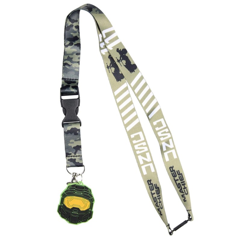 Halo Video Game Lanyard Keychain w/ 2″ Master Chief Rubber Charm