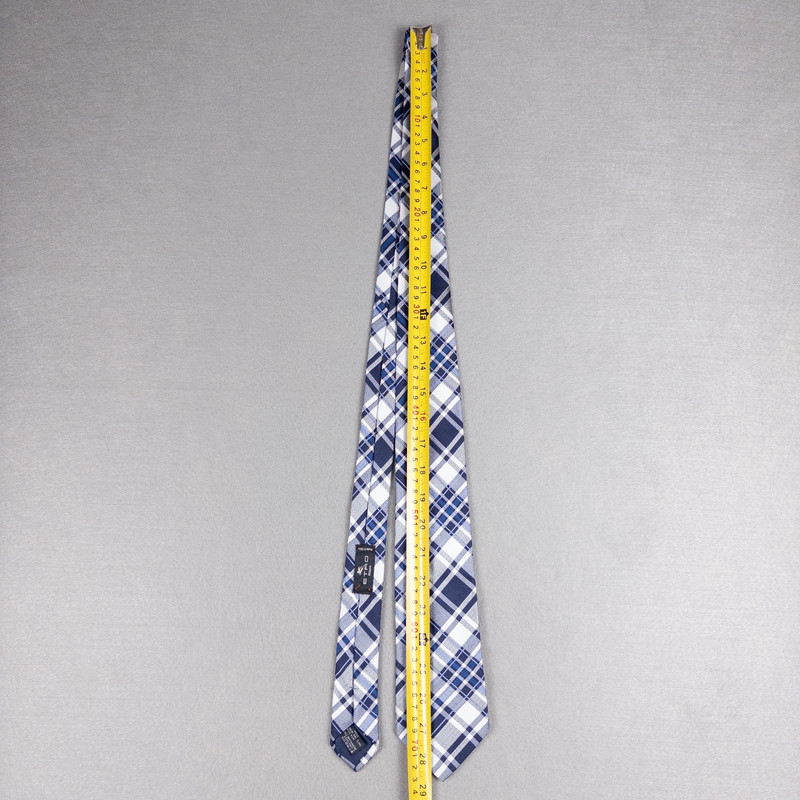 ETRO Milano Blue White Plaid Silk Tie Made in Italy 3.0" Necktie gallery