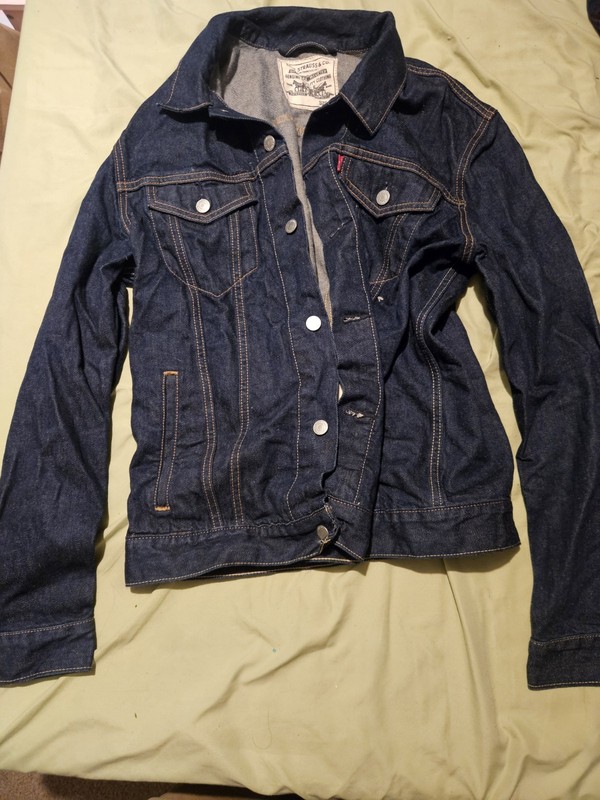 $168 Levi's Wellthread Collection Trucker Jacket Cottonized Hemp Blue Men's L