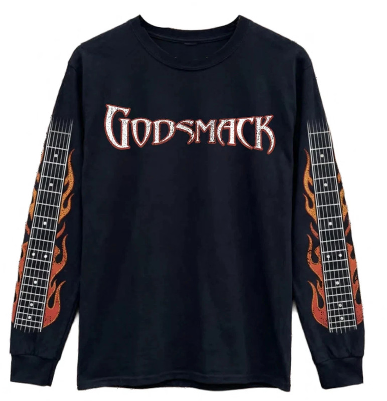 Godsmack Flame Guitar Long Sleeve Tee All Size