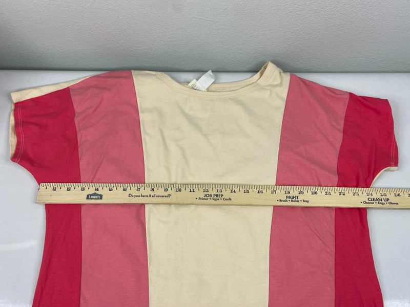 BiBi Women Medium Pink Tan Top Wide Stripe Long Sleeve Casual NWT gallery