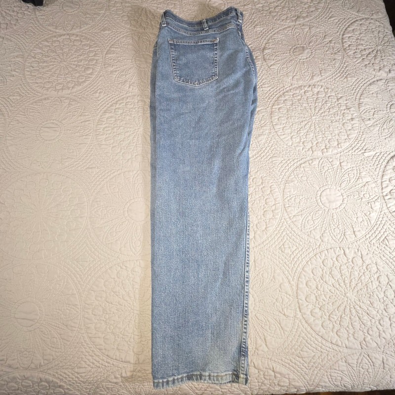 Wrangler Regular Fit Jeans Men’s 44x29 Blue Denim Pants With Elastic Waist Used gallery