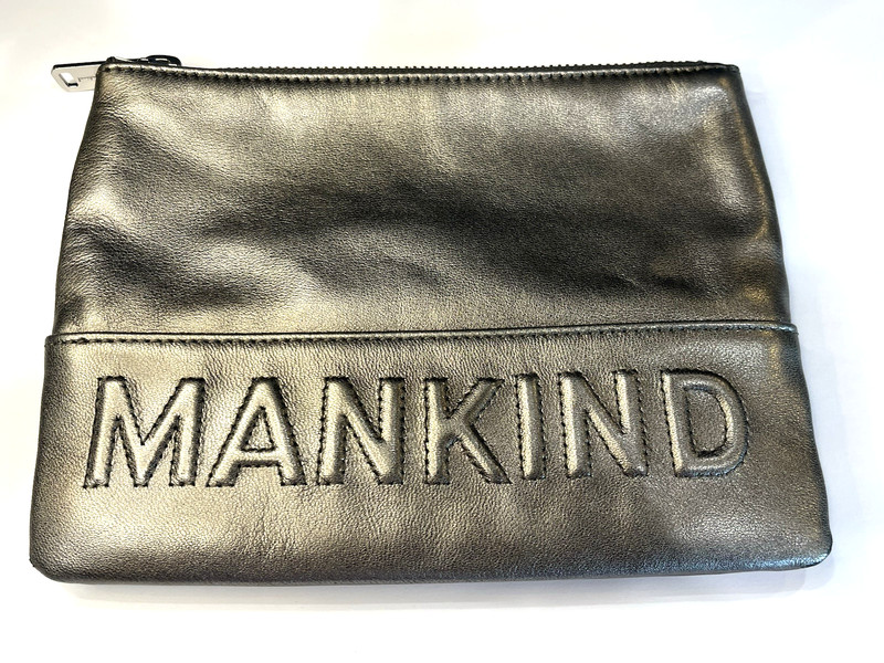 7 For All Mankind Purse Hand Bag Womens Medium Metallic Silver 9.25 x 7 115561
