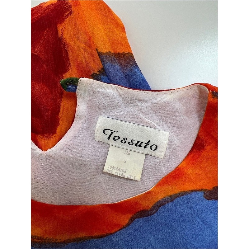 Vintage Tessuto Blue Floral Sleeveless Mini Dress clueless 90s chic resort gallery