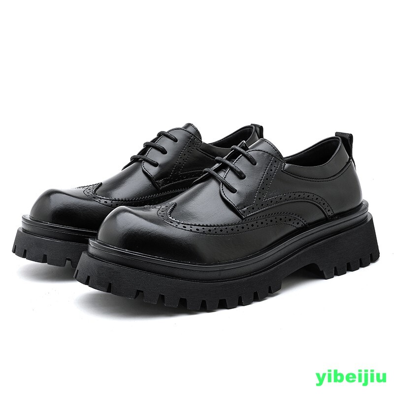 Men's Wing Tip Carved Platform Wide Leather Dress Formal Casual Shoes Derby 2026 gallery