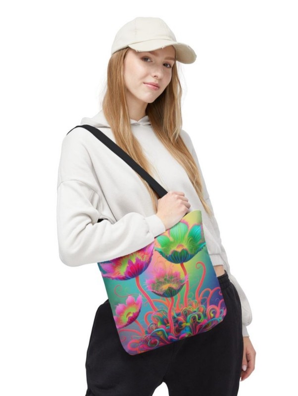 Tote Bag AOP Neon Flower gallery