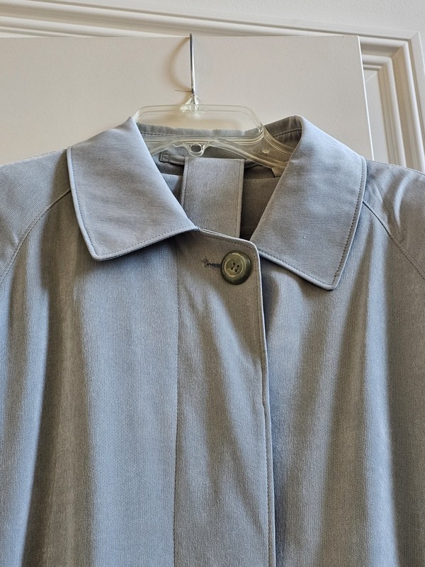 London Fog Raincoat, The Balmacaan, Style# 001270 455; Size 14; gray blue; NWT gallery
