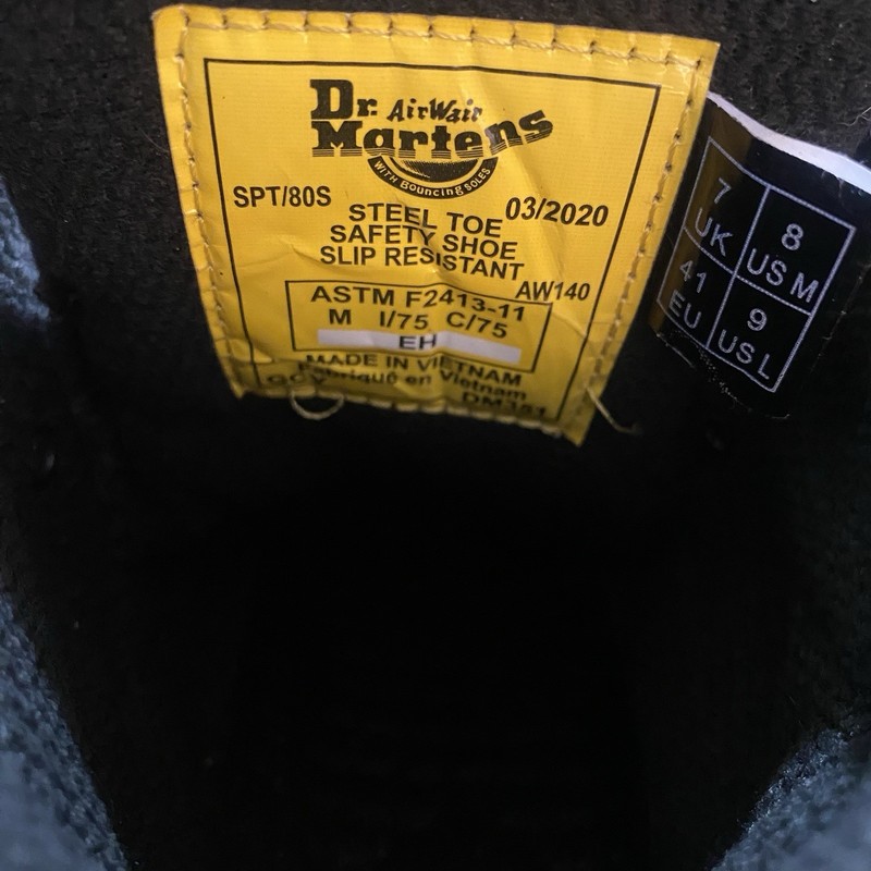 Dr Martens Industrial Steel Toe Work Boots Slip Resistant AirWair Men’s Size 8 gallery