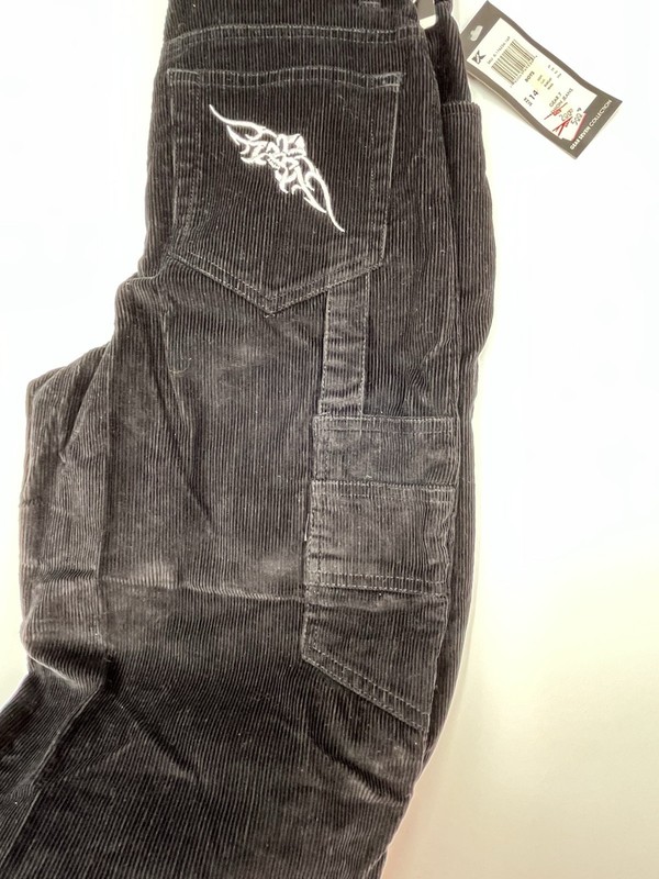 Gear Seven Collection Y2K Skateboard Youth Unisex Black Corduroy Size 14 gallery