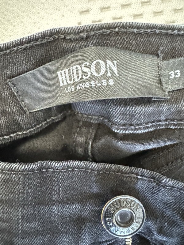Hudson Men's Blake Slim Straight Leg Black Denim Jeans Size 33 gallery