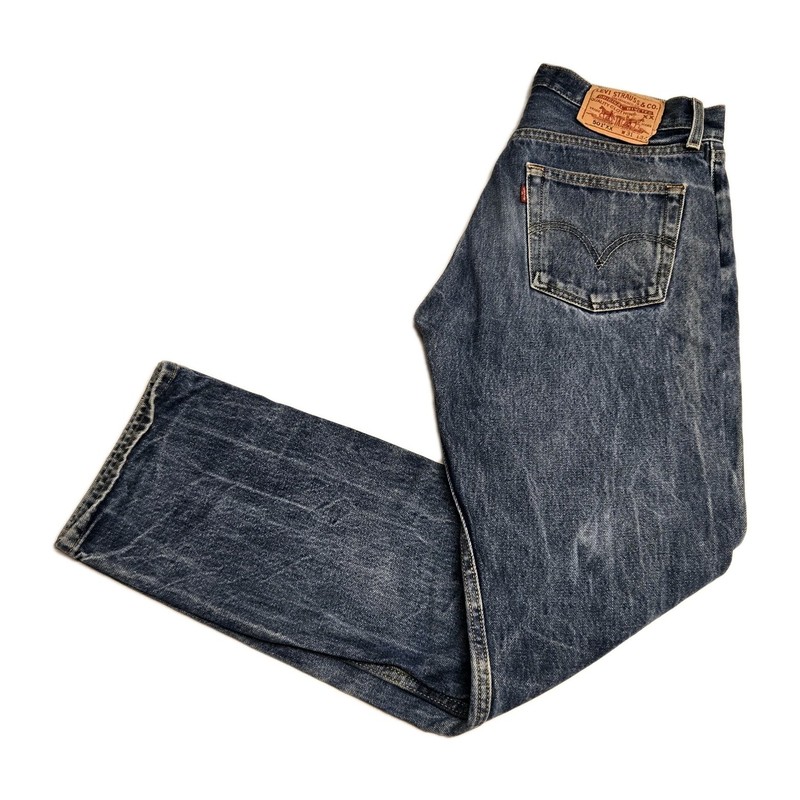 Levis 501XX Button Fly Straight Leg Jeans Blue Denim Vintage Mens Size 31 X 34