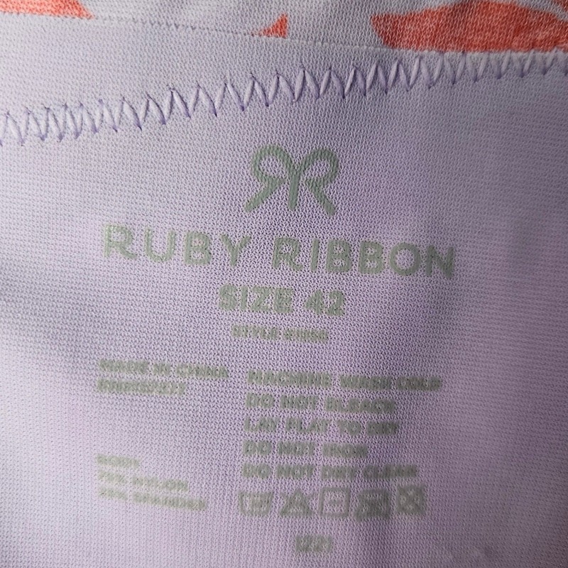 Ruby Ribbon Demiette Pink Purple Floral Print Size 42 Bra Wireless gallery