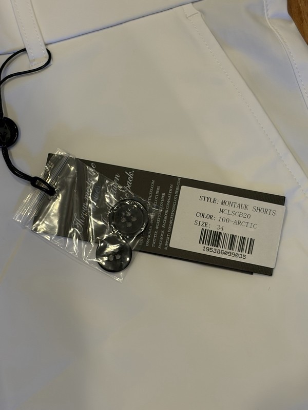 $130 Greyson Golf Shorts Mens Size 34 Montauk Performance Arctic White 10" gallery