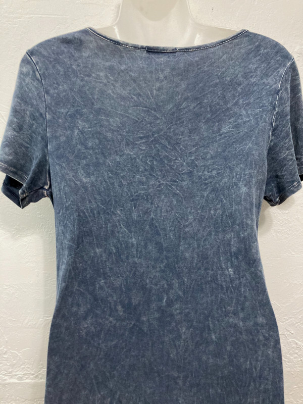 Vtg Y2K T Party Top T-Shirt Mineral Wash Blue Embroidered Fairy Grunge Indie L gallery