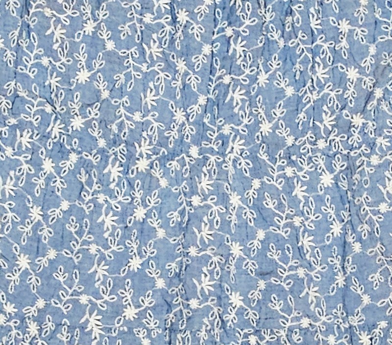Old Navy Women's Plus Blouse Top Blue Floral Embroidered Smocked Square Neck 4X gallery