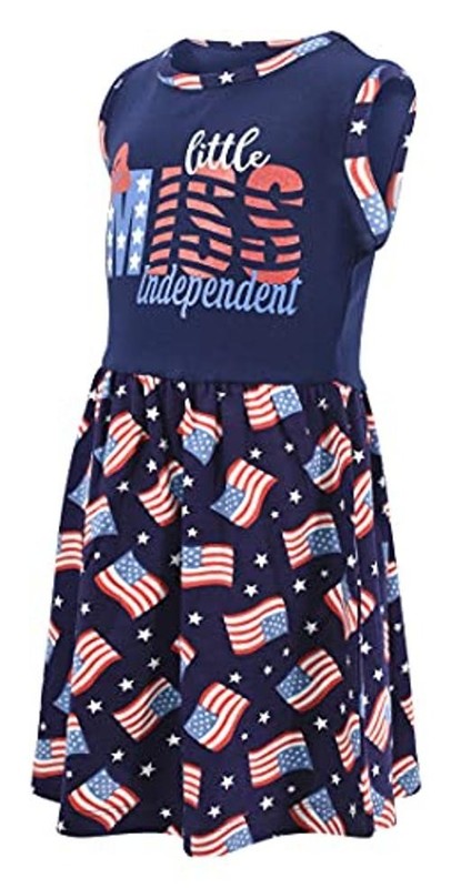 Girls Mermaid in The USA Sleeveless 4th of July Dress 8 Years Flag gallery