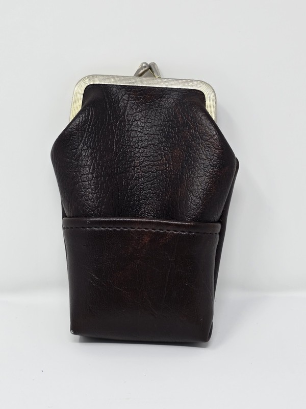Soft Leather Cigarette Holder Case 1 Pocket Snap Top Closure Coin Purse