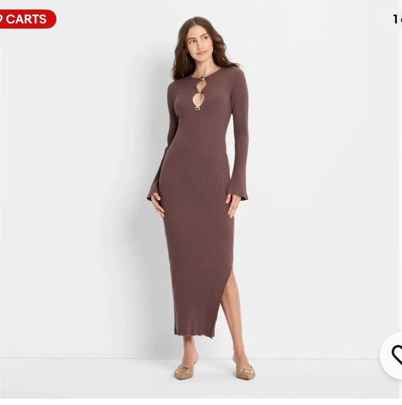 The Drop Women’s Athena V-neck Silky Midi Dress