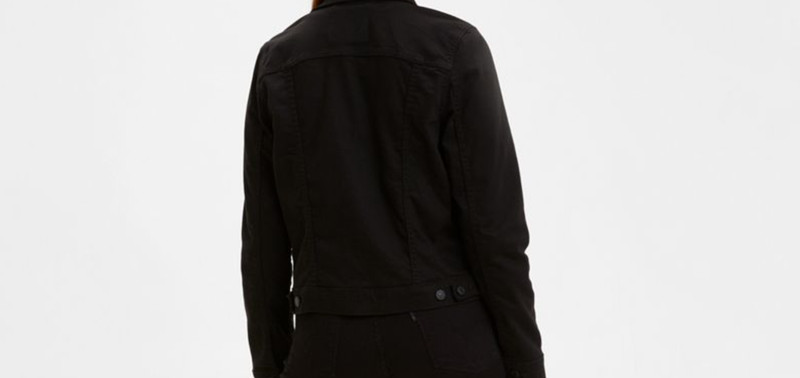 Levi's Women's Original Trucker Jacket, Black and Black Size 1X (6675)2 gallery