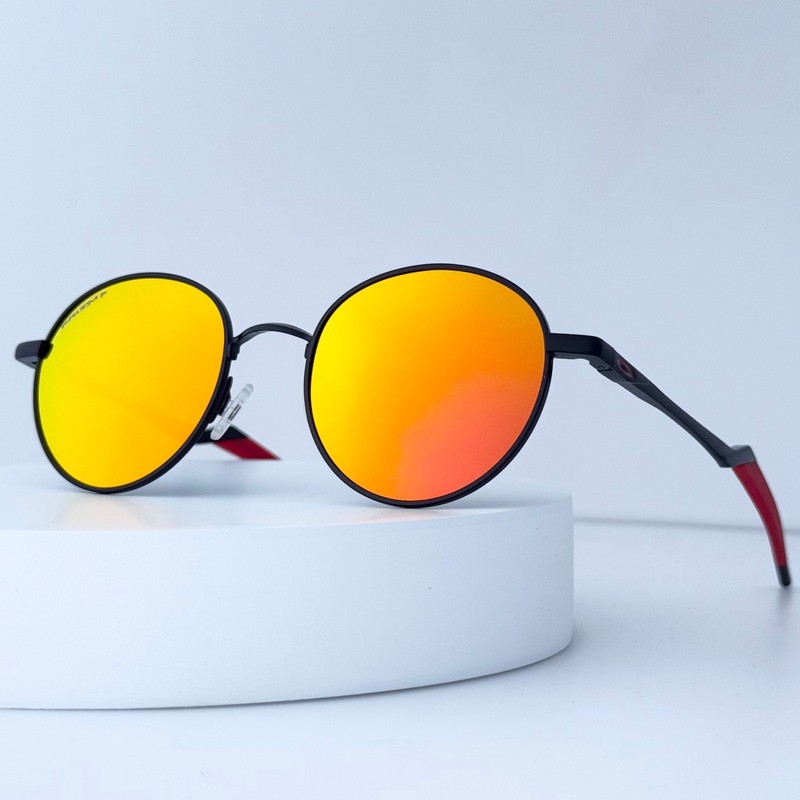 Oakley Terrigal OO4146 Black Frame Ruby Polarized Red Temple Sunglasses