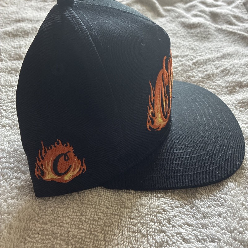 Cookies World On Fire Snapback Hat Black Flame Logo Adjustable Cap Zumiez NWT gallery