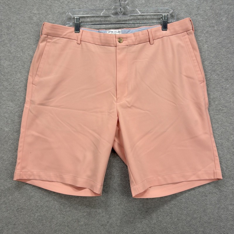 Peter Millar Shorts Mens 38 Pink Performance Chino Salem Golf Tech Active Preppy