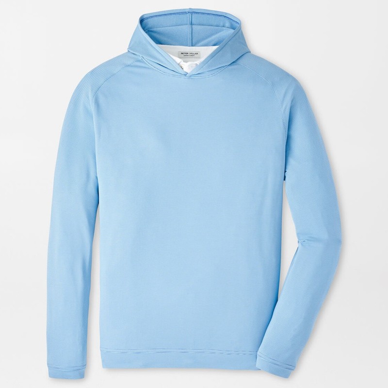 $155 NWT PETER MILLAR Men’s Pine Sugar Stripe Performance Hoodie Sweater Small S