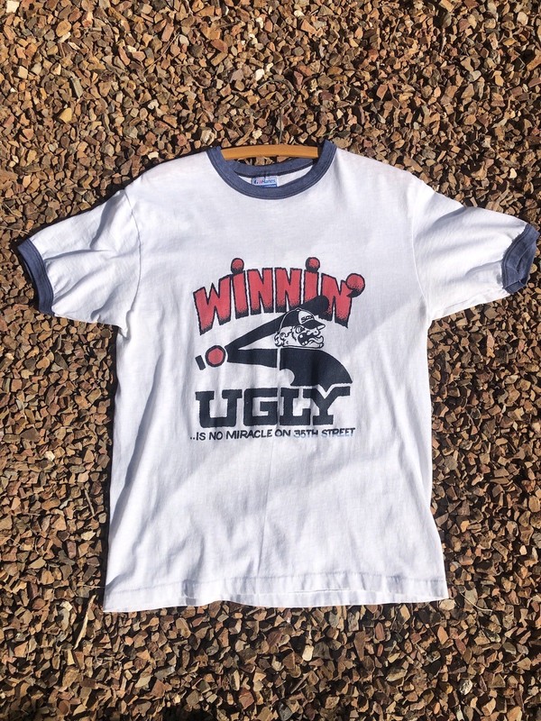 VTG 1983 Chicago White Sox Ringer Paper Thin T-Shirt Winnin Ugly 35th St. Sz L gallery