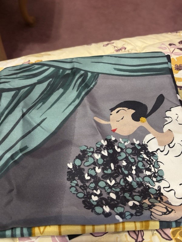 Moschino Olive Oil CheapandChic 100% Silk Scarf Made In Italy 33” X 33”