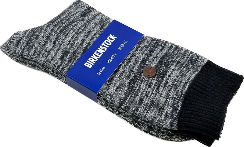 Birkenstock Adult Black Crew Soft Cotton Cushion Logo Roma Socks US Sz 10-13.5