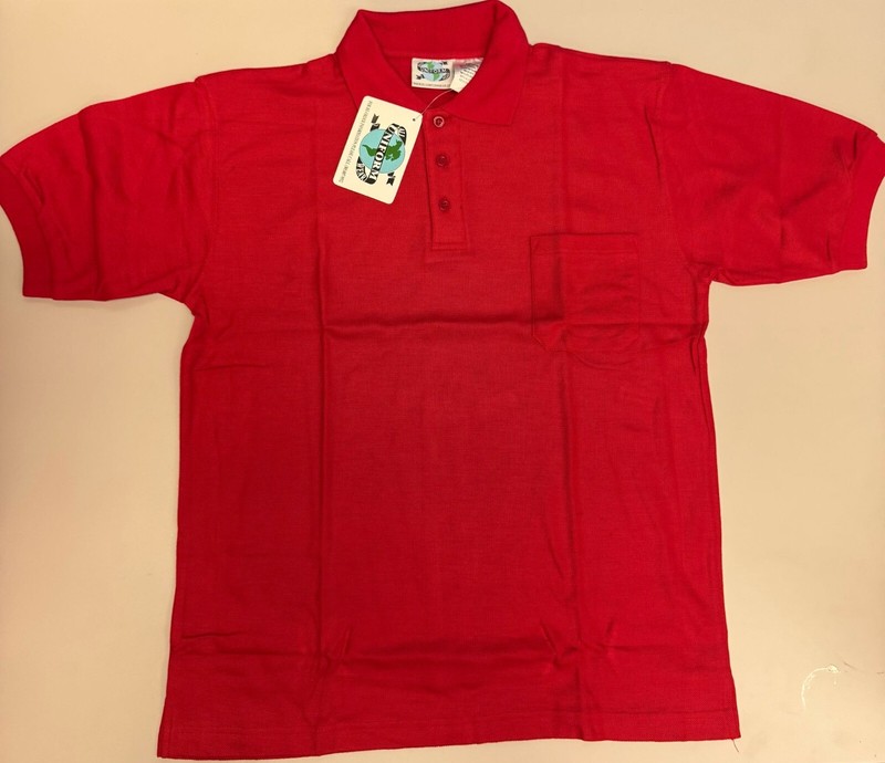 Men's Pique Polo Shirt With Left Chest Pocket, Red gallery
