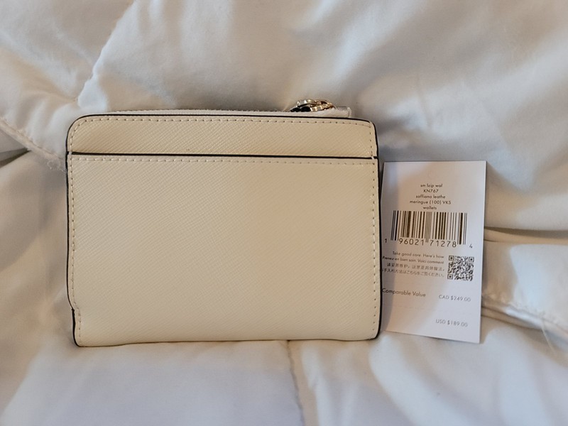 kate spade new york Beige Zip Wallet, Logo, Credit Card Folding, ID Window gallery
